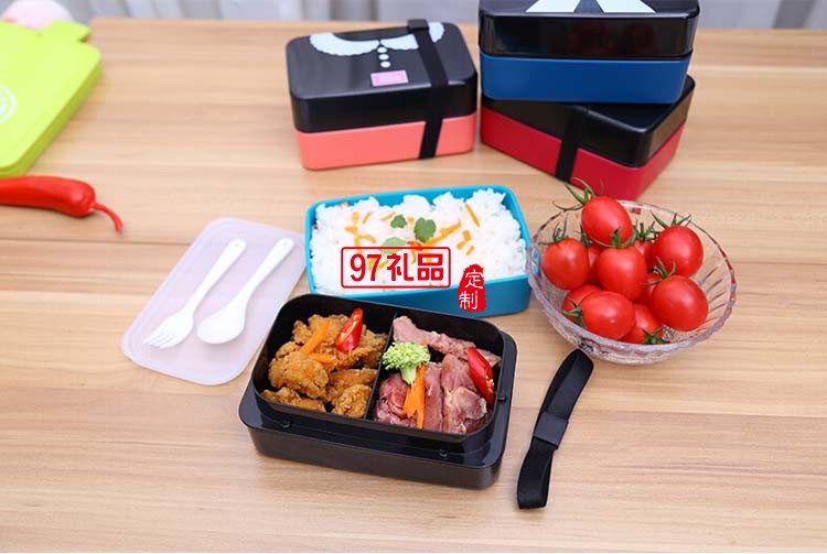 定制饭盒 可爱双层便当盒 寿司盒