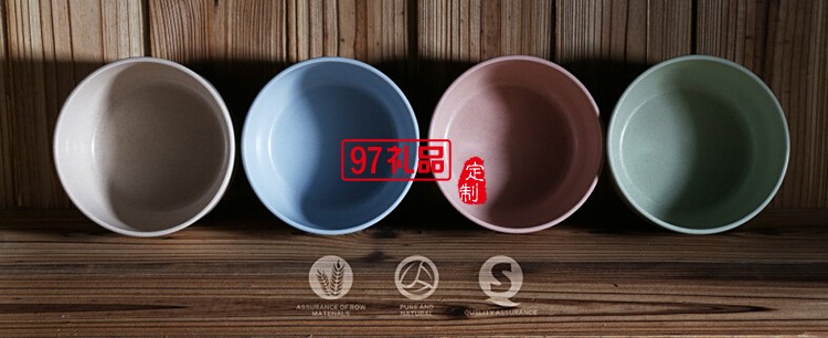 小麦日式彩色饭碗汤碗面碗创意家用米饭碗餐具套装