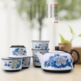 功夫茶具套装  7头艳压群芳陶瓷茶具 可定制LOGO