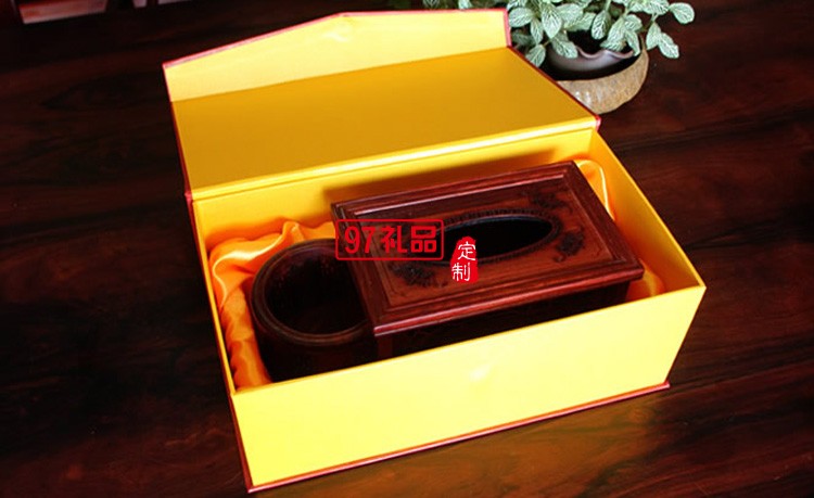 红木桌面摆件红木笔筒纸巾盒