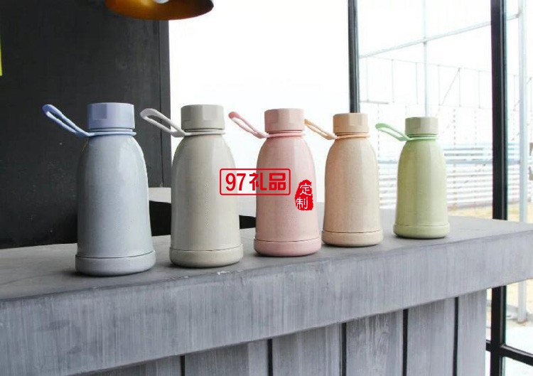 红素 小麦秸秆色水杯 便携随手杯卡通环保水杯水杯 可定制logo