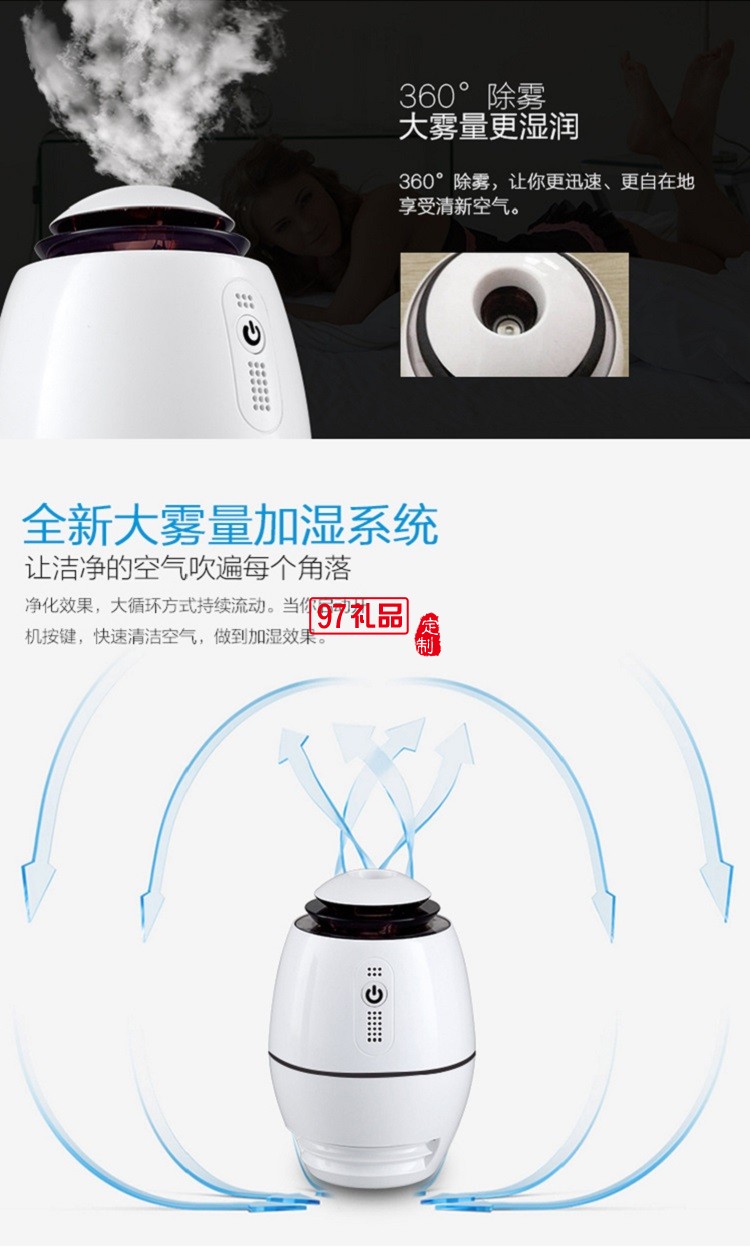 中国银行定制 超声波USB迷你加湿器 超静音家用办公室车载空气加湿器 