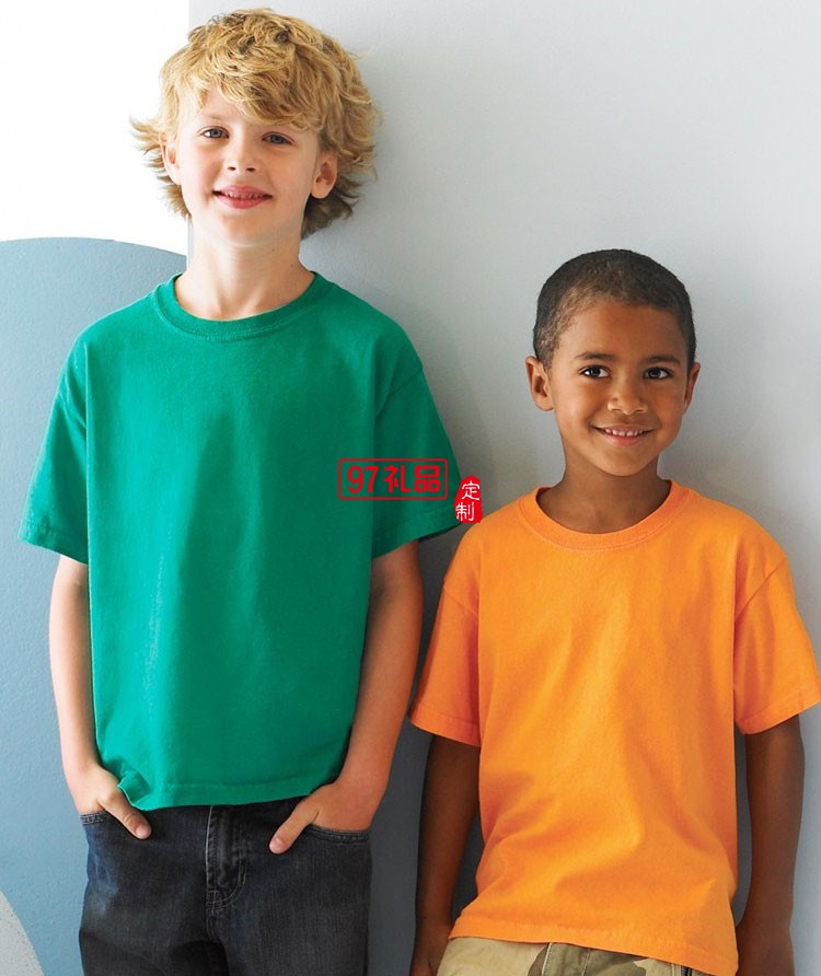 纯棉短袖儿童幼儿园班服 空白广告文化衫