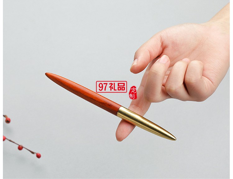黄铜实木签字笔木制笔杆黑色水笔高档商务礼物个性定制