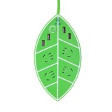 万达定制创意USB智能插排树叶拖线插座定制公司广告礼品