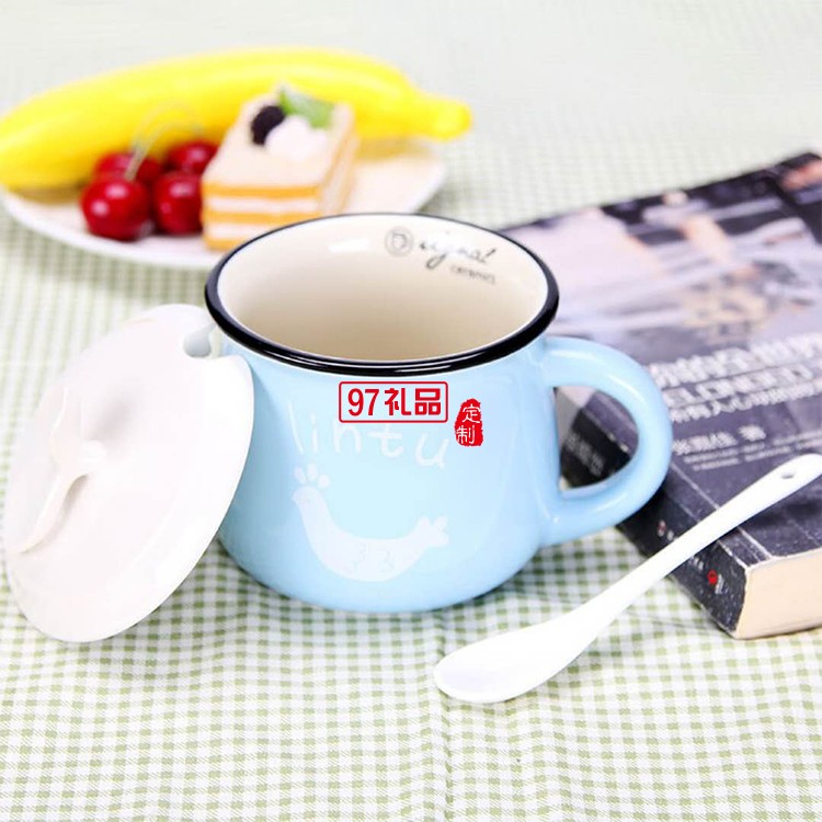 日式复古创意陶瓷杯 水杯马克杯大肚杯子 牛奶早餐杯