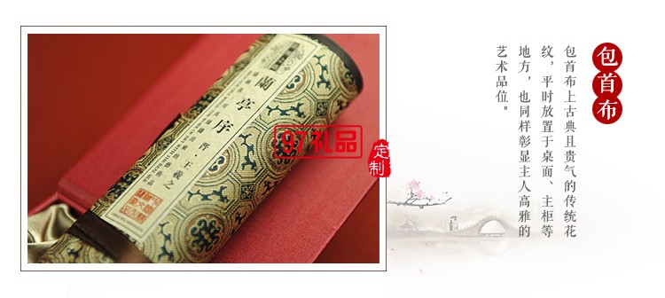 商务版丝绸画 真丝织锦画卷轴画定制丝绸文化