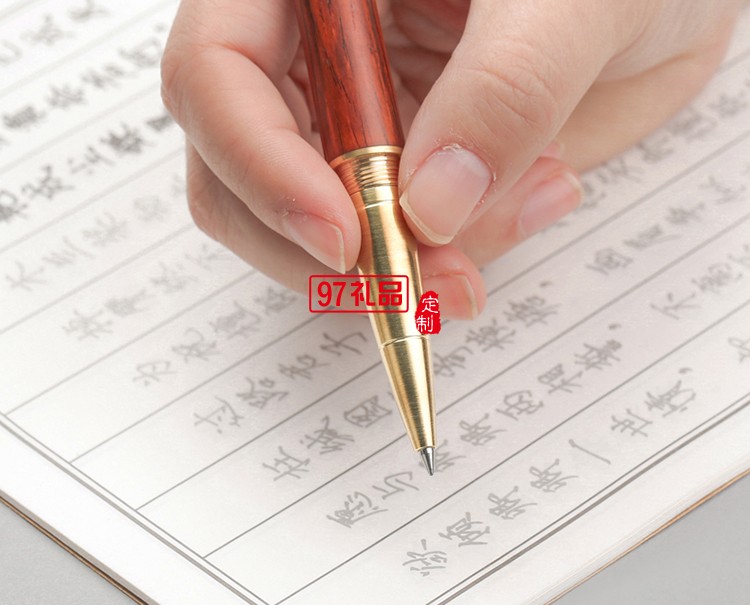 黄铜实木签字笔木制笔杆黑色水笔高档商务礼物个性定制红木中性笔