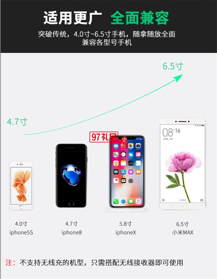 车载无线充 苹果iPhoneX/8三星手机 重力支架 手机充电器