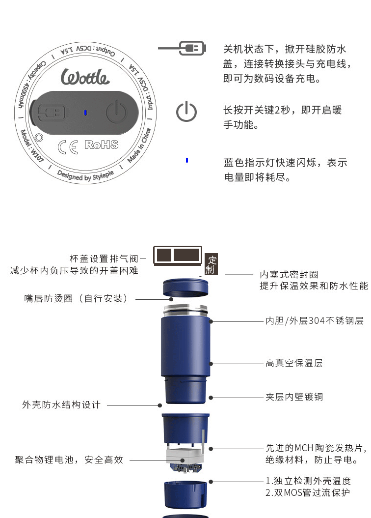 泰隆银行定制多功能智能水杯