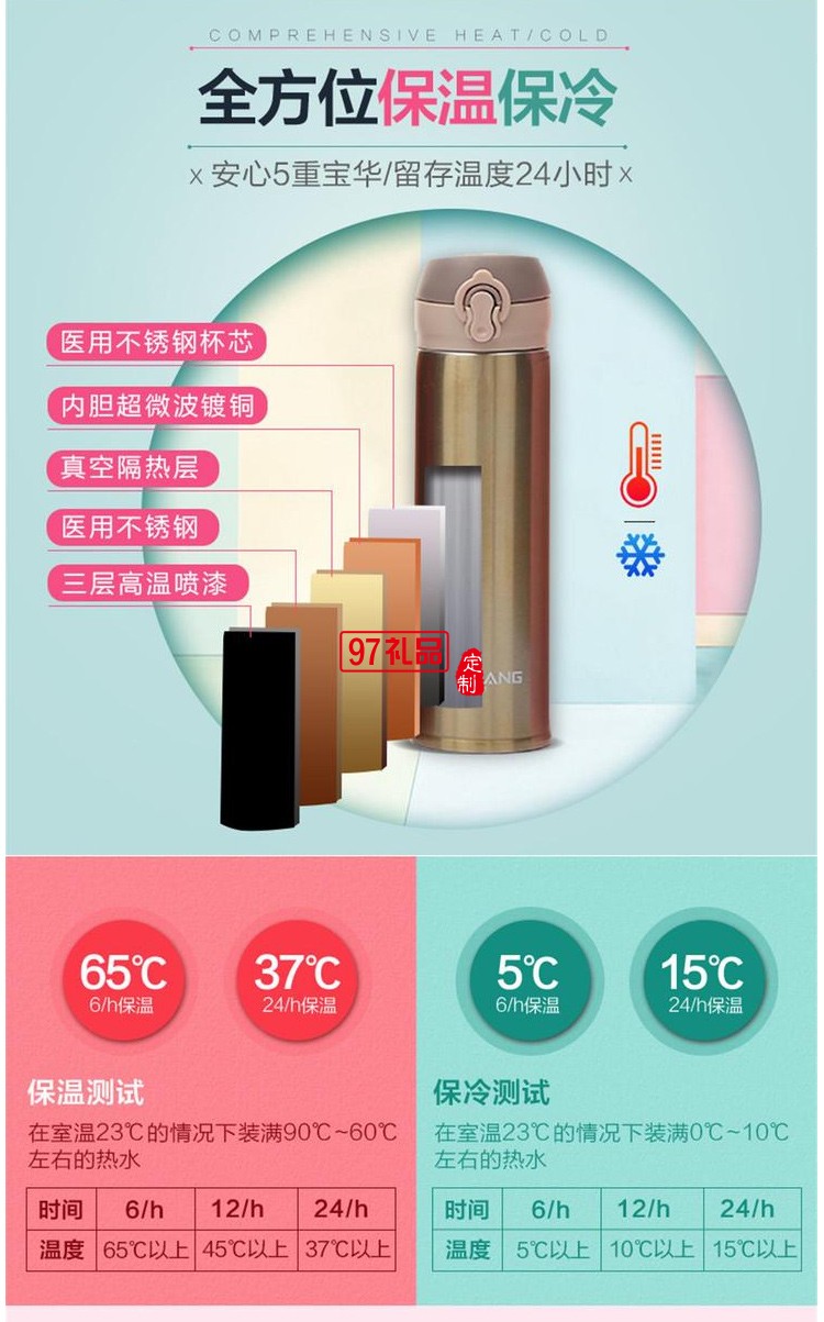 304真空保温弹跳盖保温杯