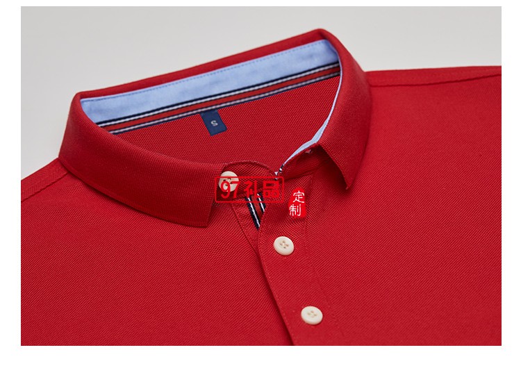 高端精梳翻领红素可定制logo定制Polo衫员工服饰广告衫