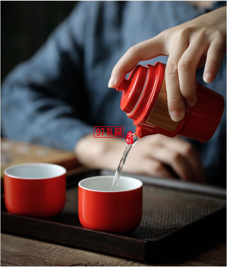 陶瓷快客杯一壶二杯日式泡茶器便携旅行茶具礼品杯子定制
