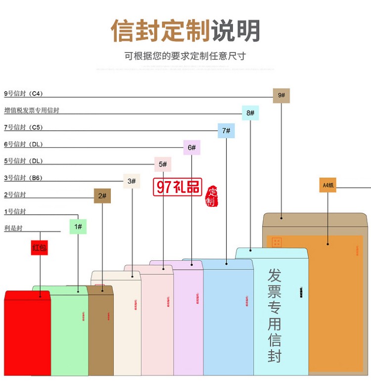 美年大健康定制案例  定制印刷彩色西式牛皮纸大信封