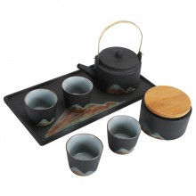 日式粗陶茶具套装