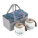 半斤装红茶绿茶便携手工刺绣布包茶叶包装盒礼盒