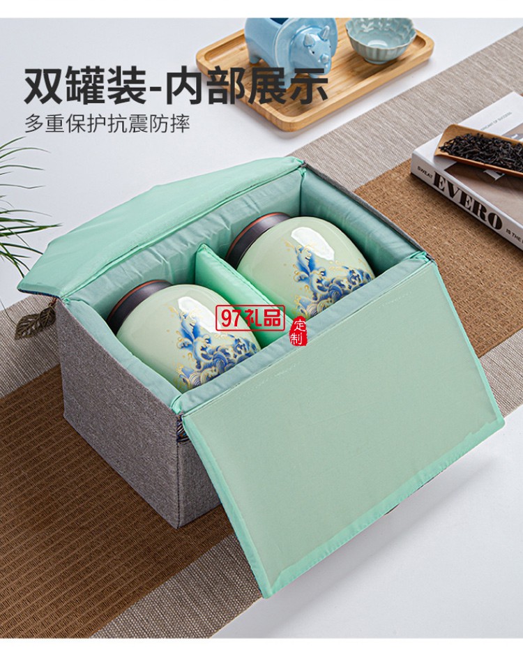 半斤装红茶绿茶便携手工刺绣布包茶叶包装盒礼盒