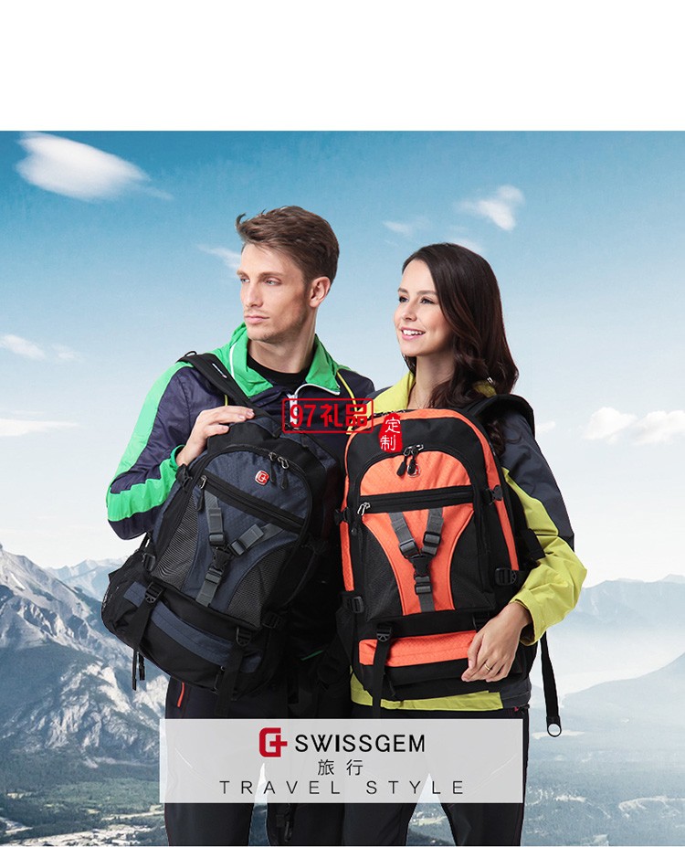 新品瑞士军士刀登山包男女大容量商务14.6英寸电脑包可定制logo