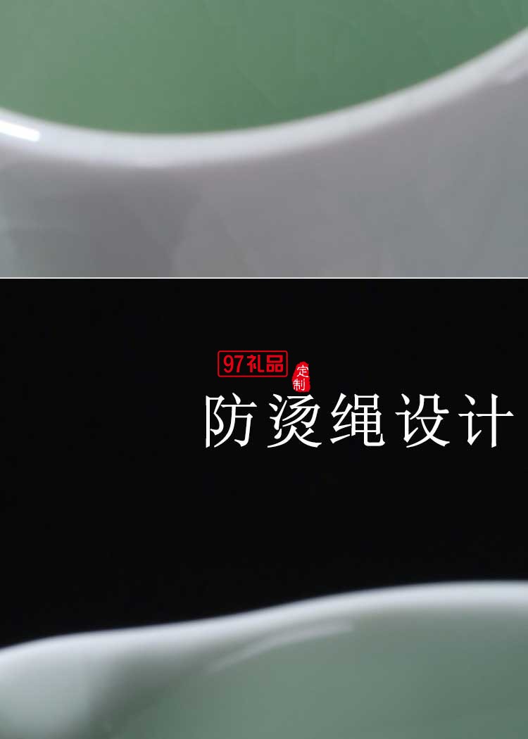 便携哥窑茶具套装 居家送礼泡茶八件套 金丝铁线防烫手可定制LOGO