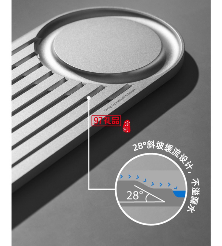 小灯塔功夫茶具套装铝茶盘家用客厅办公室会客陶瓷茶杯送礼