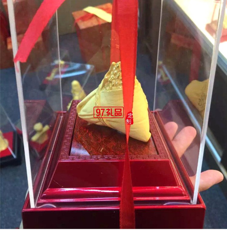 寓意一生金  端午节绒沙金粽纪念礼品摆件