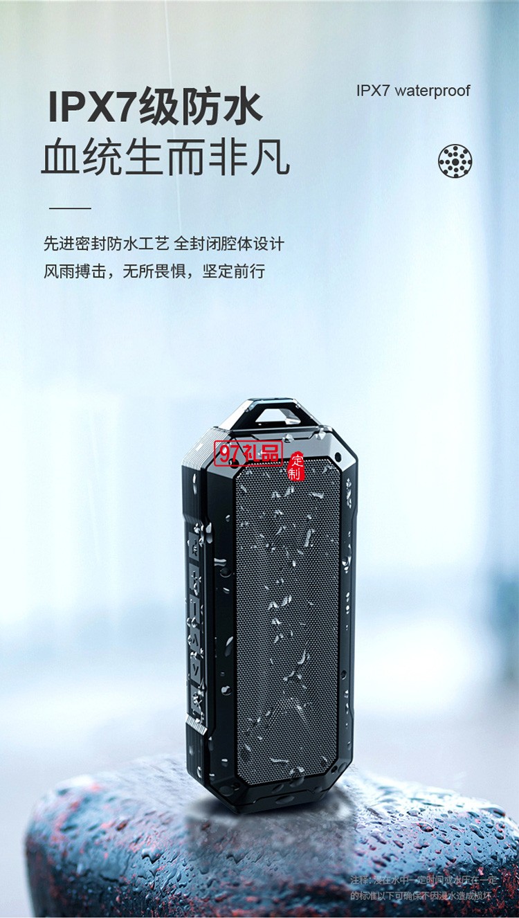 新款蓝牙音箱 户外便携式双喇叭IPX7级防水超长待机蓝牙音响