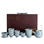 哥窑陶瓷茶具 功夫茶具礼盒泡茶杯盖碗提梁壶