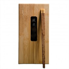 清朴堂家宴鸡翅木6双装竹盒筷子套装伴手礼商务礼品送客户印LOGO
