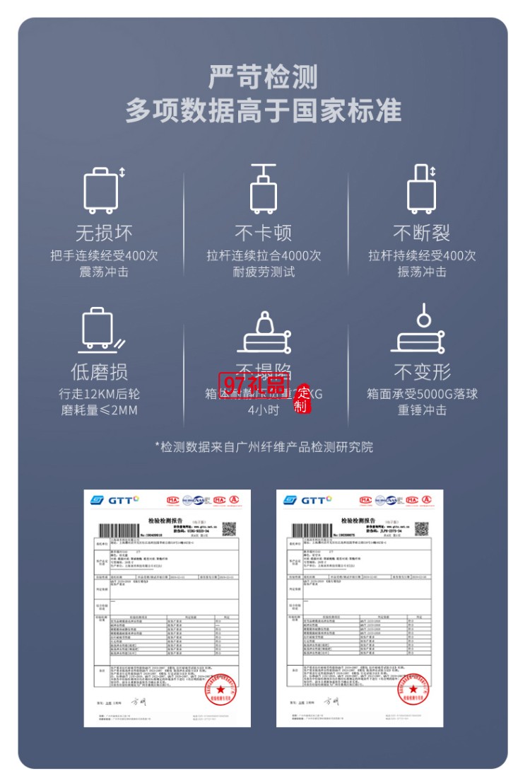 90分多瑙河旅行箱商务伴手礼logo定制