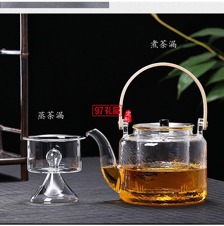 玻璃蒸煮两用提梁壶 电陶炉煮茶炉茶壶定制公司广告礼品