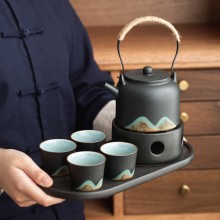 日式提梁壶功夫茶具整套手绘陶瓷泡茶壶礼盒套装