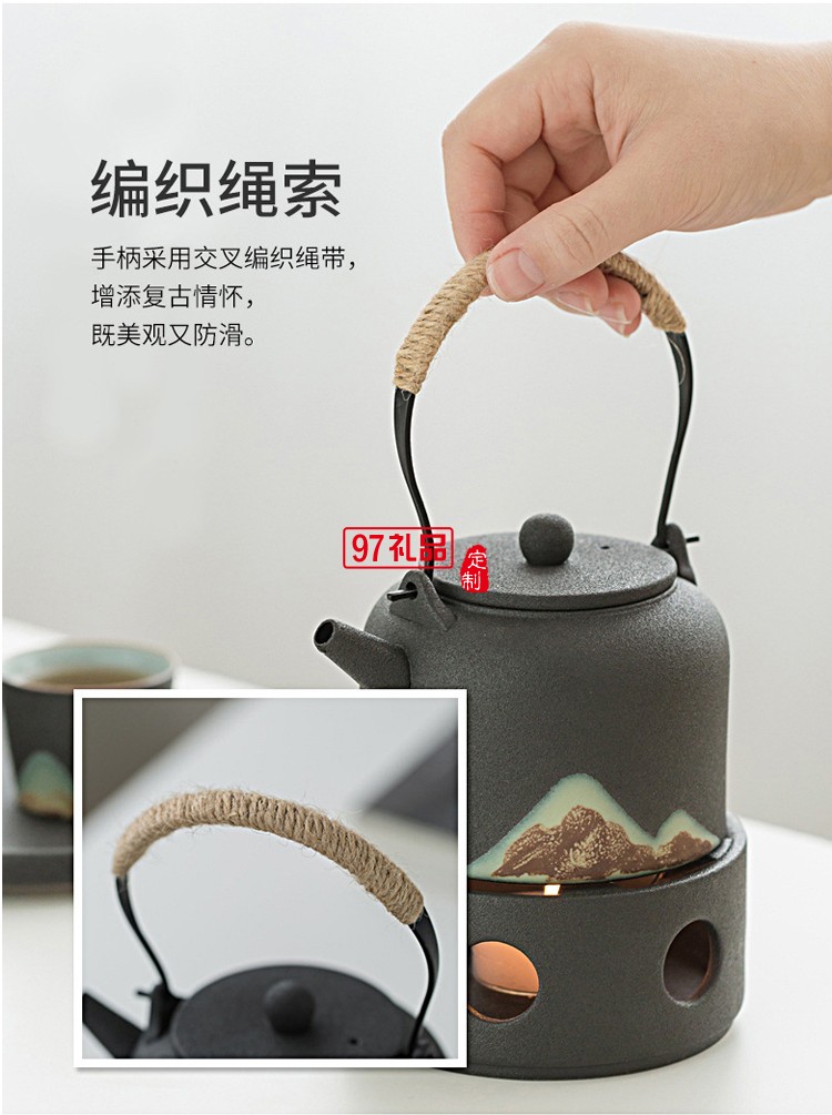 日式提梁壶功夫茶具整套手绘陶瓷泡茶壶礼盒套装