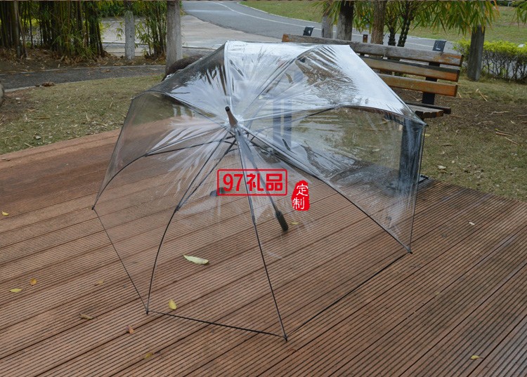 定制透明雨伞自动ins直杆广告