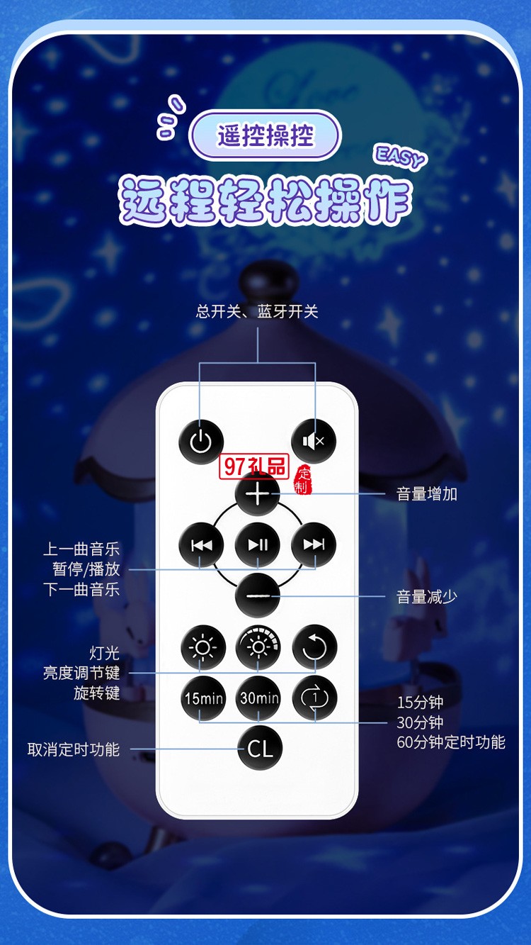 卧室满天星星空投影灯床头led生日星光投影星空灯女生礼物
