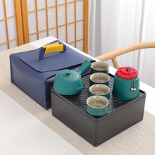 陶瓷旅行茶具套装礼盒户外便携干泡茶盘储水整套