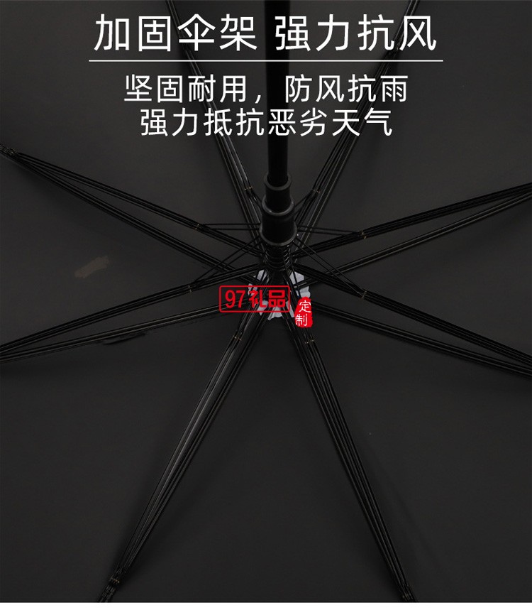 雨伞印刷广告logo黑胶防晒遮阳半自动长柄雨伞活动小礼品