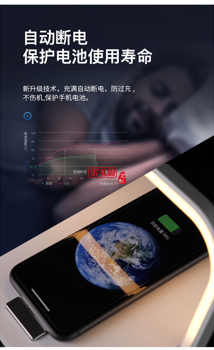 无线充电器手机支架多功能氛围灯