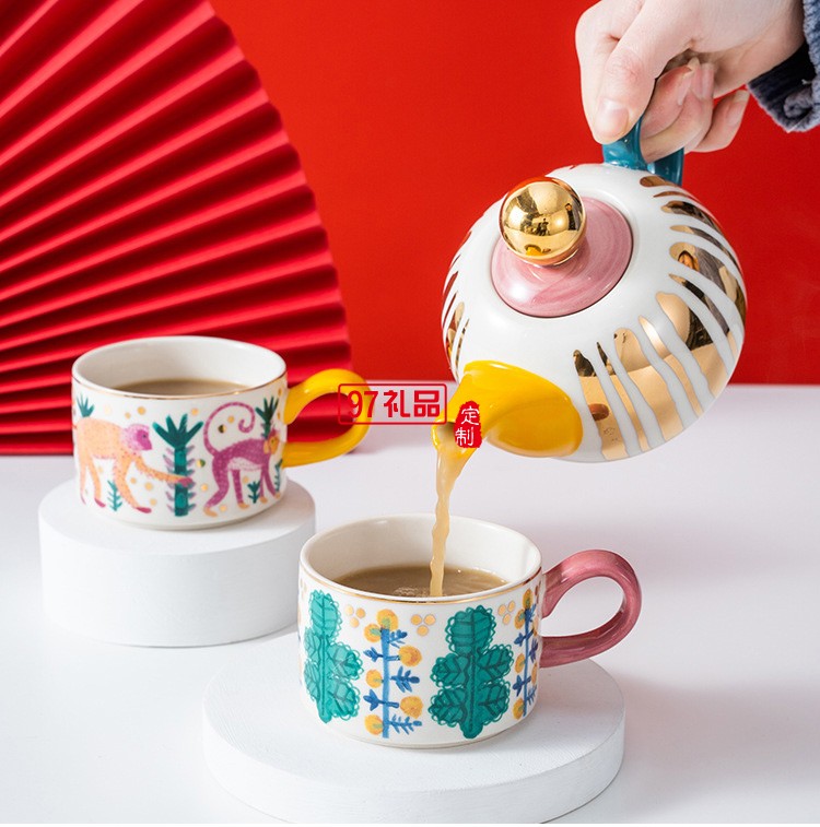 宫廷风下午茶餐具套装子母泡茶壶陶瓷北欧风格英式小号创意个性