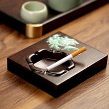 黑檀木烟灰缸中国风创意礼品客厅办公木质烟灰缸