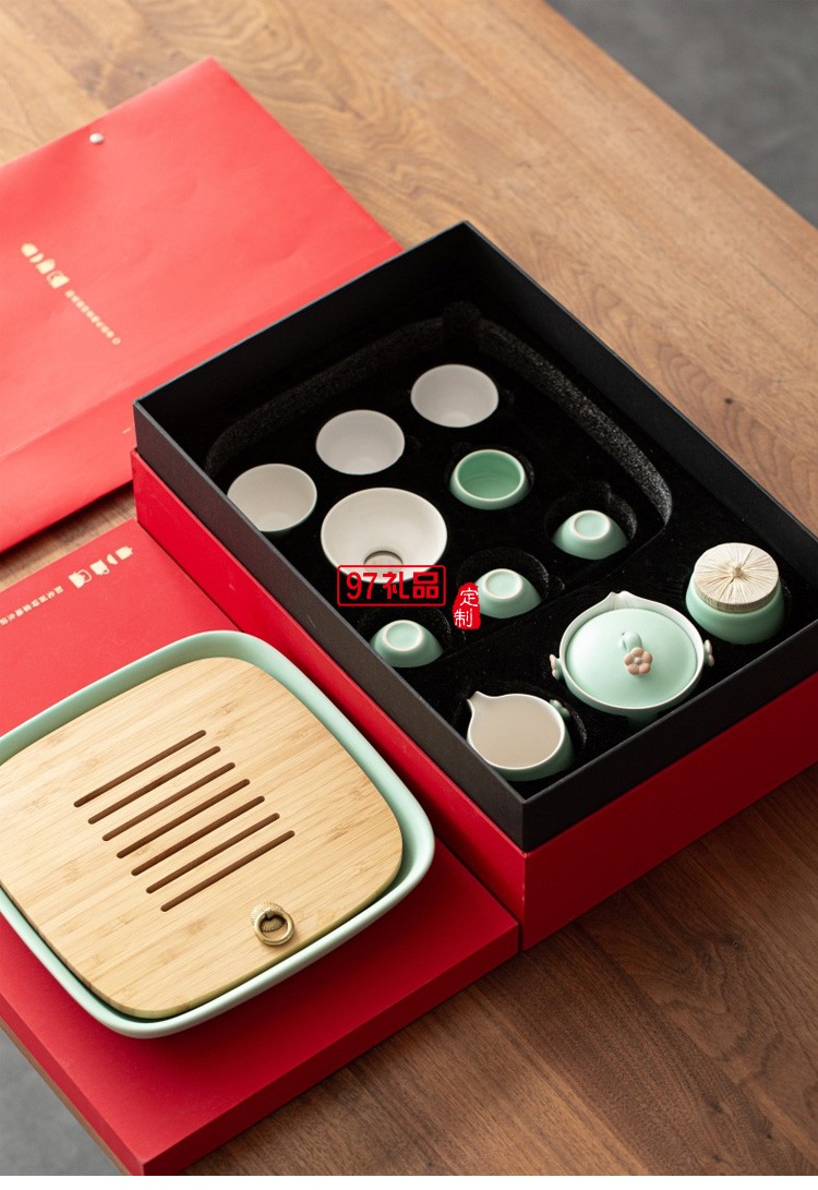 陶瓷茶具礼盒商务礼品茶具整套陶瓷功夫茶具套装定制logo