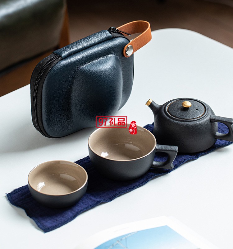 户外旅游便携式收纳日式远山禅意粗陶家用旅行快客杯功夫茶具套装