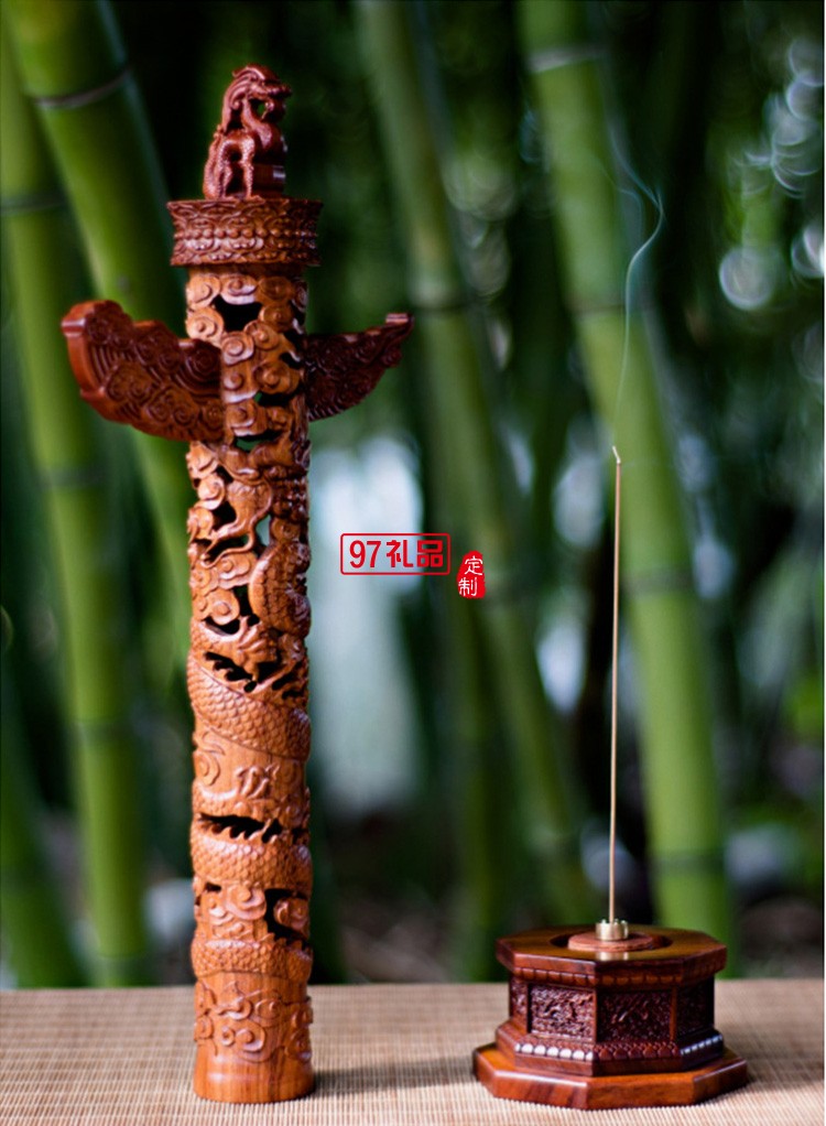红木香炉木制品香炉套装华表立香炉