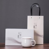 白瓷茶具茶杯羊脂玉过滤带盖办公杯酒店用礼品logo伴手礼