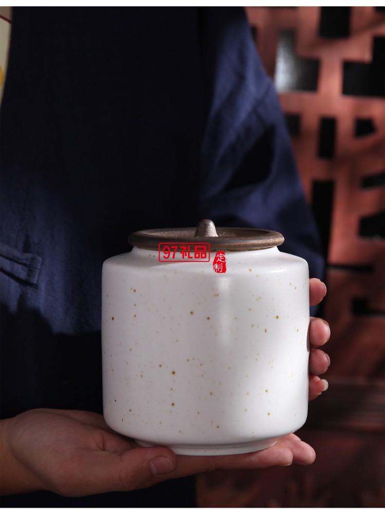 陶瓷茶叶密封罐茶叶包装礼盒空盒小号复古红白绿茶龙井碎银子包装