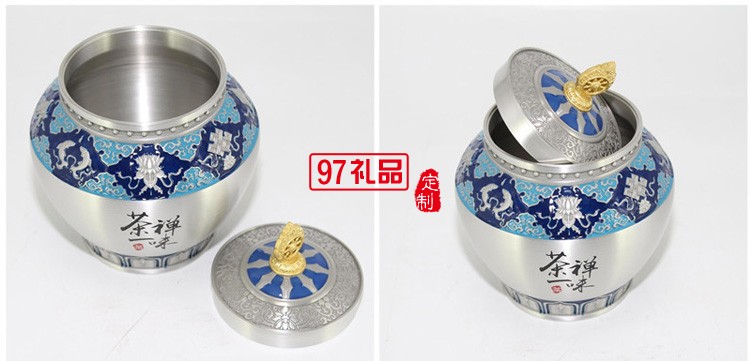 纯锡茶叶罐金属工艺品商务礼品纪念品定制 茶禅一味-茶叶罐
