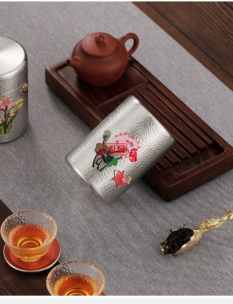 纯锡茶叶罐旅行携带茶盒锡罐茶仓储茶罐大小号手工金属密封罐