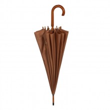 复古雨伞16骨长柄木杆纯色日系简约直杆伞