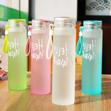 七彩杯塑料杯男女学生韩版简约水杯文字便携杯子磨砂创意广告茶杯