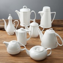 陶瓷水壶 咖啡壶 纯白色冷水壶 酒店摆台壶 家用茶壶水壶 定制