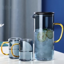 玻璃冷水壶加厚创意家用果汁壶带盖过滤北欧风高硼硅茶壶水杯套装